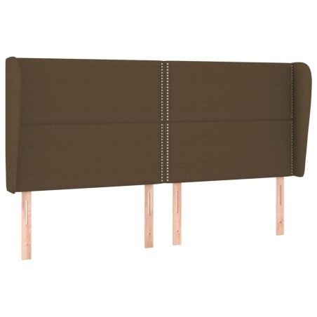 vidaXL Testiera ad Orecchio Marrone Scuro 163x23x118/128 cm in Tessuto