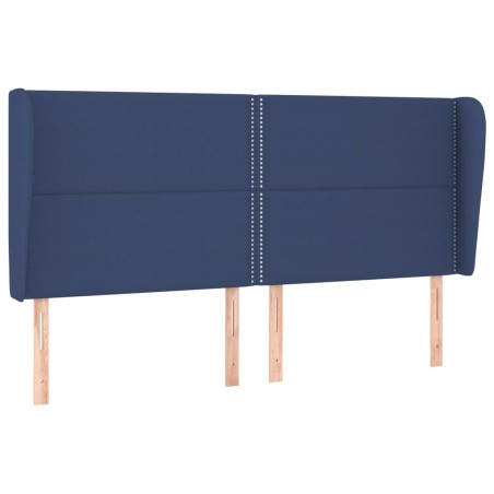 vidaXL Testiera ad Orecchio Blu 203x23x118/128 cm in Tessuto