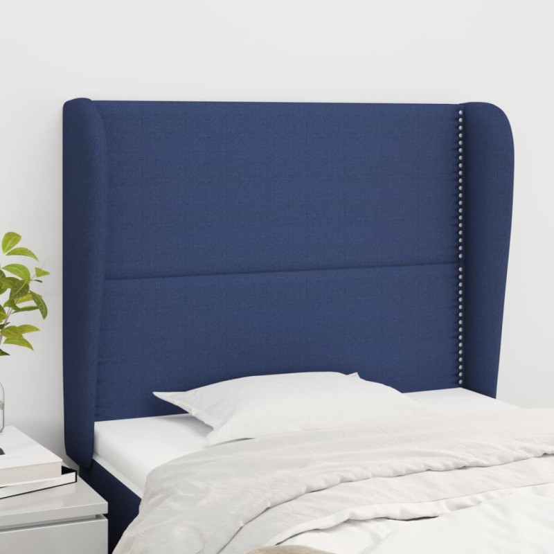 vidaXL Testiera ad Orecchio Blu 93x23x118/128 cm in Tessuto vidaXL Testiera ad Orecchio Blu 93x23x118/128 cm in Tessuto
