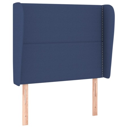 vidaXL Testiera ad Orecchio Blu 93x23x118/128 cm in Tessuto