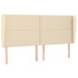 vidaXL Testiera ad Orecchio Crema 163x23x118/128 cm in Tessuto