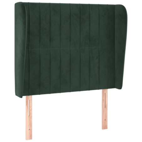 vidaXL Testiera ad Orecchio Verde Scuro 93x23x118/128 cm in Velluto
