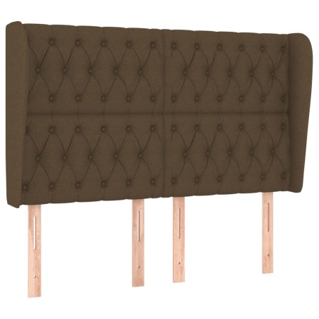 vidaXL Testiera ad Orecchio Marrone Scuro 163x23x118/128 cm in Tessuto