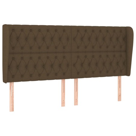 vidaXL Testiera ad Orecchio Marrone Scuro 203x23x118/128 cm in Tessuto