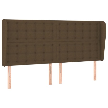 vidaXL Testiera ad Orecchio Marrone Scuro 183x23x118/128 cm in Tessuto