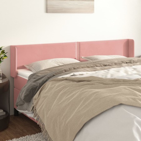 vidaXL Testiera ad Orecchio Rosa 203x16x78/88 cm in Velluto