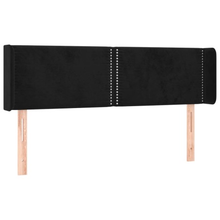 vidaXL Testiera ad Orecchio Nera 147x16x78/88 cm in Velluto