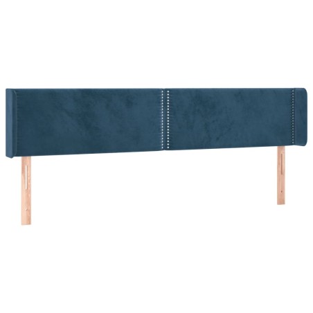 vidaXL Testiera ad Orecchio Blu Scuro 163x16x78/88 cm in Velluto