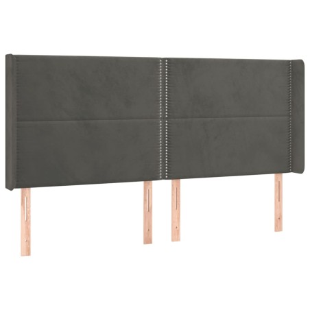 vidaXL Testiera ad Orecchio GrigioScuro 163x16x118/128cm in Velluto