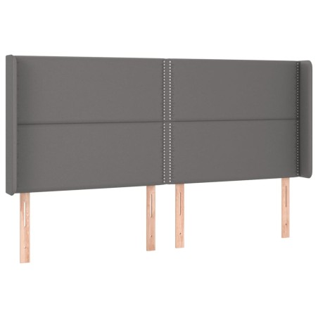vidaXL Testiera ad Orecchio Grigio 203x16x118/128 cm in Similpelle