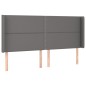 vidaXL Testiera ad Orecchio Grigio 203x16x118/128 cm in Similpelle