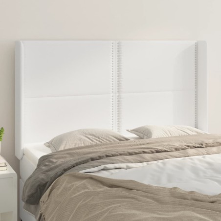 vidaXL Testiera ad Orecchio Bianco 147x16x118/128 cm in Similpelle