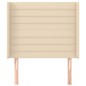 vidaXL Testiera ad Orecchio Crema 93x16x118/128 cm in Tessuto vidaXL Testiera ad Orecchio Crema 93x16x118/128 cm in Tessuto