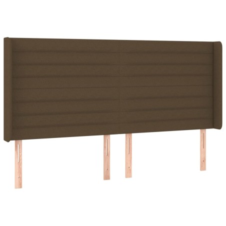 vidaXL Testiera ad Orecchio Marrone Scuro 203x16x118/128 cm in Tessuto