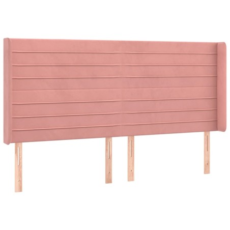 vidaXL Testiera ad Orecchio Rosa 163x16x118/128 cm in Velluto