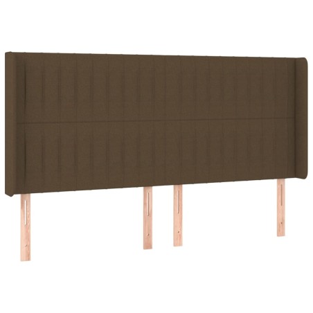vidaXL Testiera ad Orecchio Marrone Scuro 203x16x118/128 cm in Tessuto