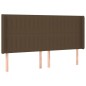 vidaXL Testiera ad Orecchio Marrone Scuro 203x16x118/128 cm in Tessuto vidaXL Testiera ad Orecchio Marrone Scuro 203x16x118/128 cm in Tessuto