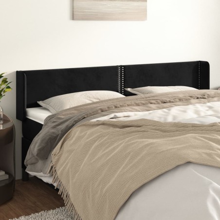 vidaXL Testiera ad Orecchio Nera 163x16x78/88 cm in Velluto