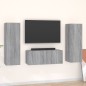 vidaXL Set Mobili Porta TV 3 pz Grigio Sonoma in Legno Multistrato vidaXL Set Mobili Porta TV 3 pz Grigio Sonoma in Legno Multistrato