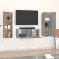 vidaXL Set Mobili Porta TV 3 pz Grigio Sonoma in Legno Multistrato vidaXL Set Mobili Porta TV 3 pz Grigio Sonoma in Legno Multistrato