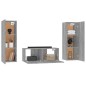 vidaXL Set Mobili Porta TV 3 pz Grigio Sonoma in Legno Multistrato vidaXL Set Mobili Porta TV 3 pz Grigio Sonoma in Legno Multistrato