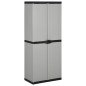 Armadietto da Giardino con 3 Ripiani Grigio e Nero 68x40x168 cm Armadietto da Giardino con 3 Ripiani Grigio e Nero 68x40x168 cm