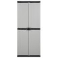 Armadietto da Giardino con 3 Ripiani Grigio e Nero 68x40x168 cm Armadietto da Giardino con 3 Ripiani Grigio e Nero 68x40x168 cm