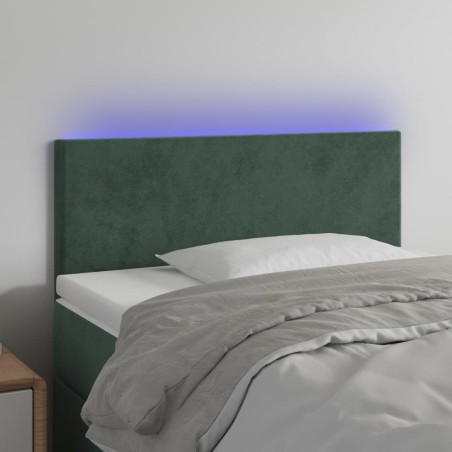 vidaXL Testiera a LED Verde Scuro 100x5x78/88 cm in Velluto