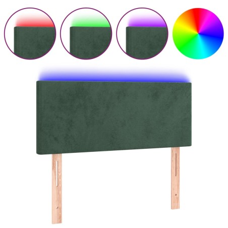 vidaXL Testiera a LED Verde Scuro 100x5x78/88 cm in Velluto