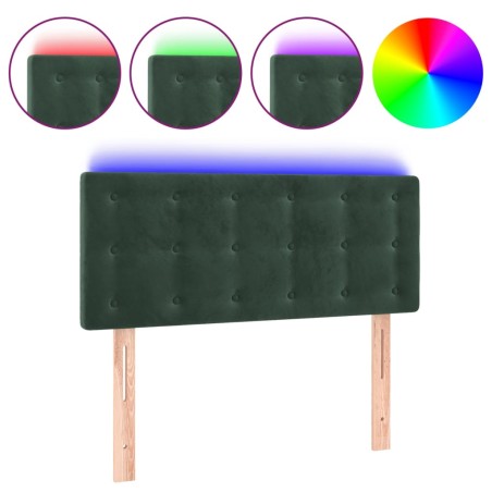 vidaXL Testiera a LED Verde Scuro 100x5x78/88 cm in Velluto