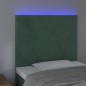 vidaXL Testiera a LED Verde Scuro 100x5x118/128cm in Velluto vidaXL Testiera a LED Verde Scuro 100x5x118/128cm in Velluto