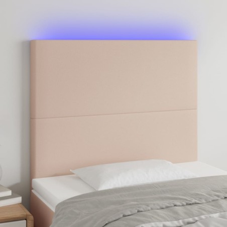vidaXL Testiera a LED Cappuccino 90x5x118/128 cm in Similpelle