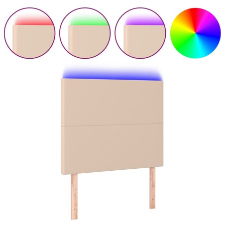 vidaXL Testiera a LED Cappuccino 90x5x118/128 cm in Similpelle