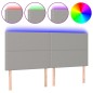 vidaXL Testiera a LED Grigio Chiaro 160x5x118/128 cm in Tessuto