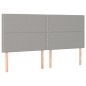 vidaXL Testiera a LED Grigio Chiaro 160x5x118/128 cm in Tessuto