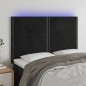 vidaXL Testiera a LED Nera 144x5x118/128 cm in Velluto vidaXL Testiera a LED Nera 144x5x118/128 cm in Velluto