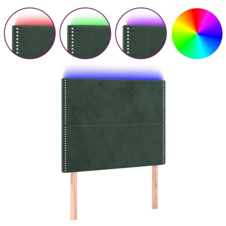 vidaXL Testiera a LED verde Scuro 80x5x118/128 cm in Velluto