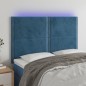 vidaXL Testiera a LED Blu Scuro 144x5x118/128 cm in Velluto vidaXL Testiera a LED Blu Scuro 144x5x118/128 cm in Velluto