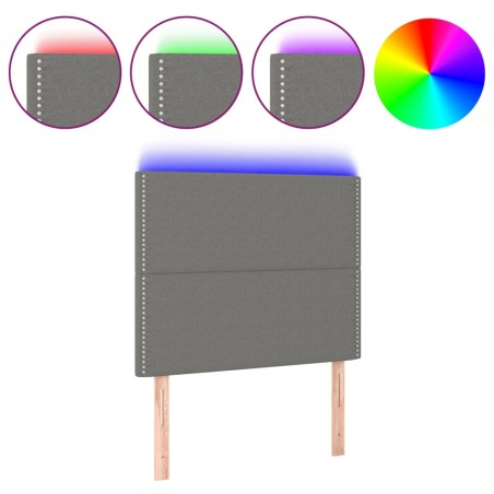 vidaXL Testiera a LED Grigio Scuro 90x5x118/128 cm in Tessuto