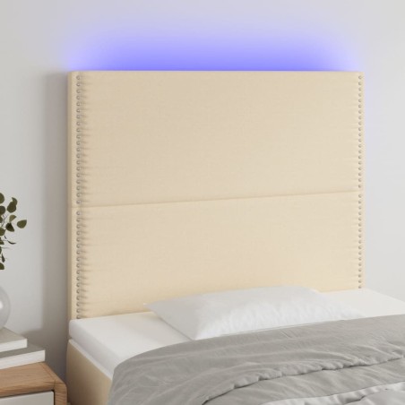 vidaXL Testiera a LED crema 90x5x118/128 cm in Tessuto