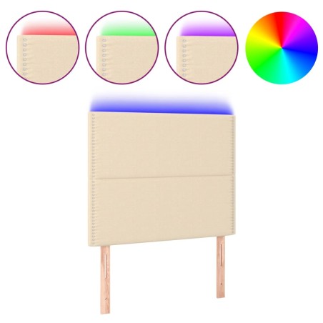 vidaXL Testiera a LED crema 90x5x118/128 cm in Tessuto