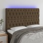 vidaXL Testiera a LED Marrone Scuro 160x7x118/128 cm in Tessuto vidaXL Testiera a LED Marrone Scuro 160x7x118/128 cm in Tessuto