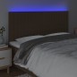 vidaXL Testiera a LED Marrone Scuro 160x5x118/128 cm in Tessuto vidaXL Testiera a LED Marrone Scuro 160x5x118/128 cm in Tessuto