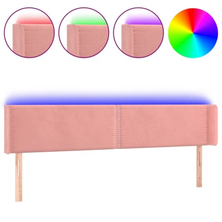 vidaXL Testiera a LED Rosa 203x16x78/88 cm in Velluto