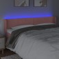 vidaXL Testiera a LED Rosa 203x16x78/88 cm in Velluto