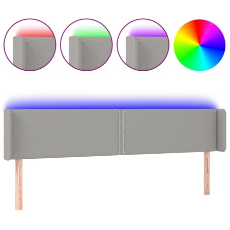 vidaXL Testiera a LED Grigio Chiaro 183x16x78/88 cm in Tessuto