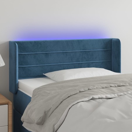 vidaXL Testiera a LED Blu Scuro 103x16x78/88 cm in Velluto