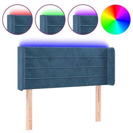 vidaXL Testiera a LED Blu Scuro 103x16x78/88 cm in Velluto