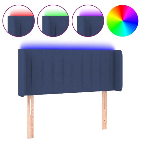 vidaXL Testiera a LED Blu 93x16x78/88 cm in Tessuto