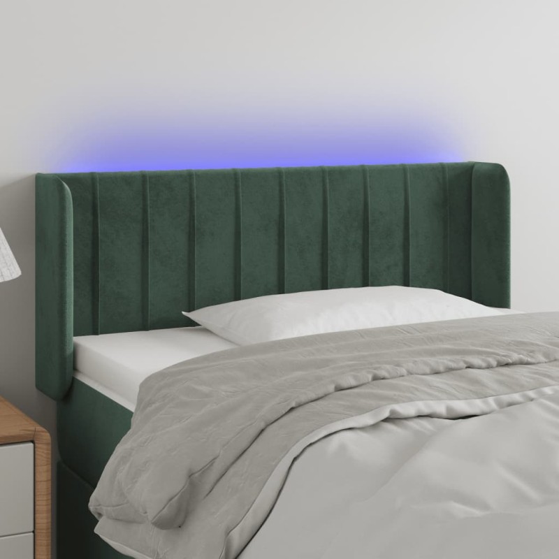 vidaXL Testiera a LED Verde Scuro 103x16x78/88 cm in Velluto vidaXL Testiera a LED Verde Scuro 103x16x78/88 cm in Velluto